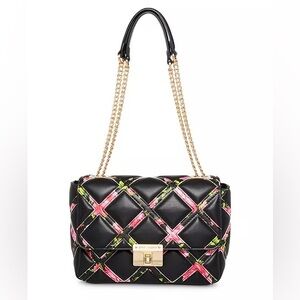 NWT BETSEY JOHNSON BETSEY’S TRELLIS CONVERTIBLE Faux Leather SHOULDER BAG‎